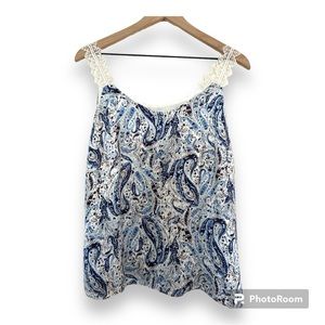 Tahsri Paisley Sleeveless Blouse Blue Small